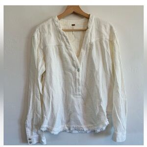 White long sleeve free people shirt